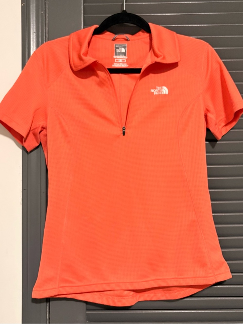 The North Face Orange Short Sleeve Quarter-Zip Polo Shirt